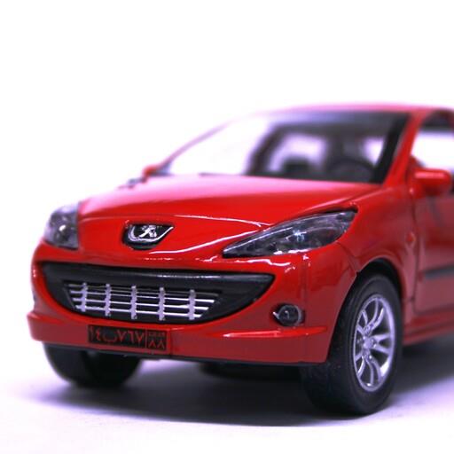 ماکت ماشین فلزی پژو 207 صندوق دار ( Peugeot 207sd) موجود به رنگ قرمز آلبالویی